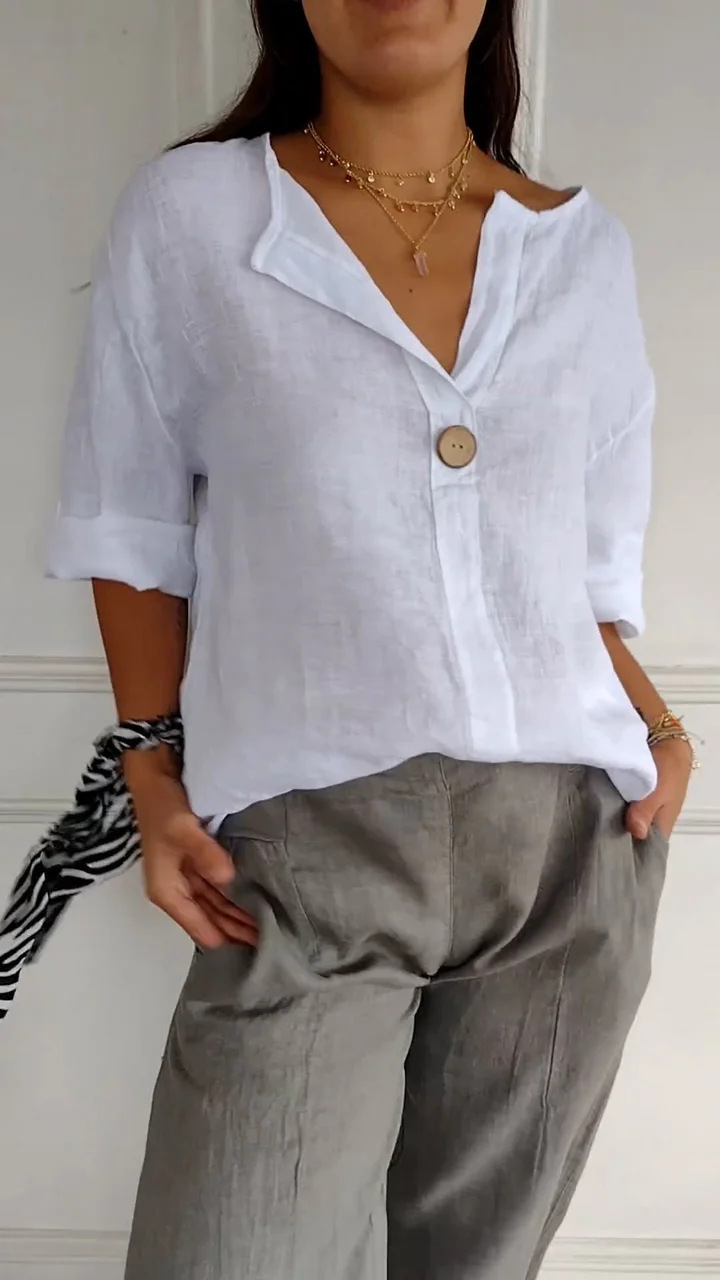 Women's Casual Cotton Linen Shirt 1b4e